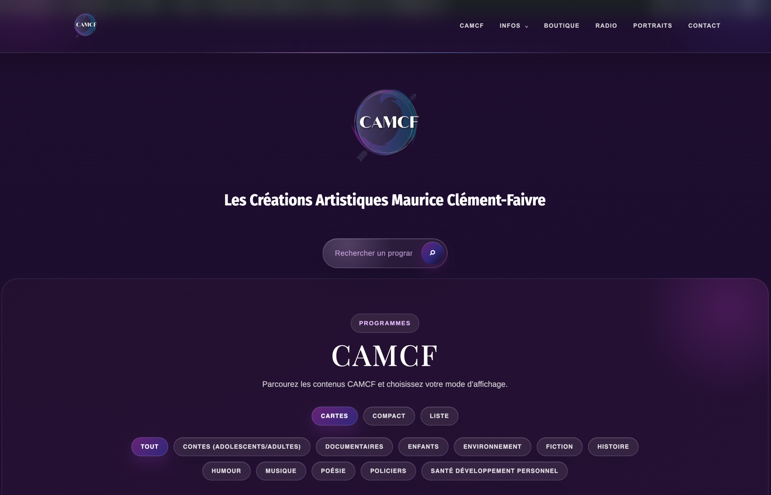 Aperçu du site CAMCF