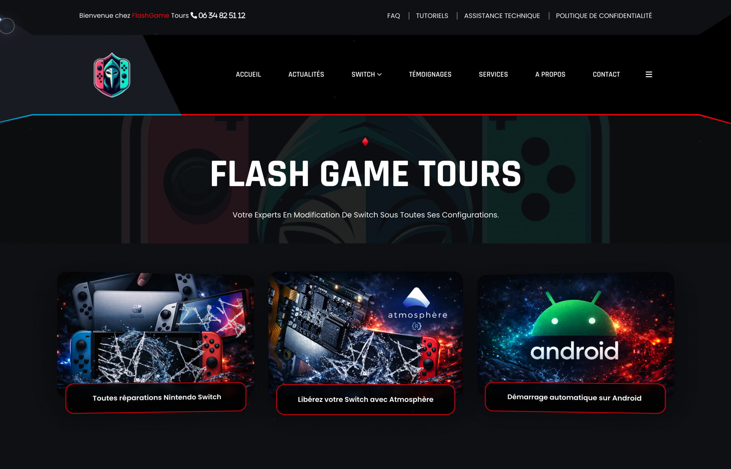 Aperçu du site Flash Game Tours